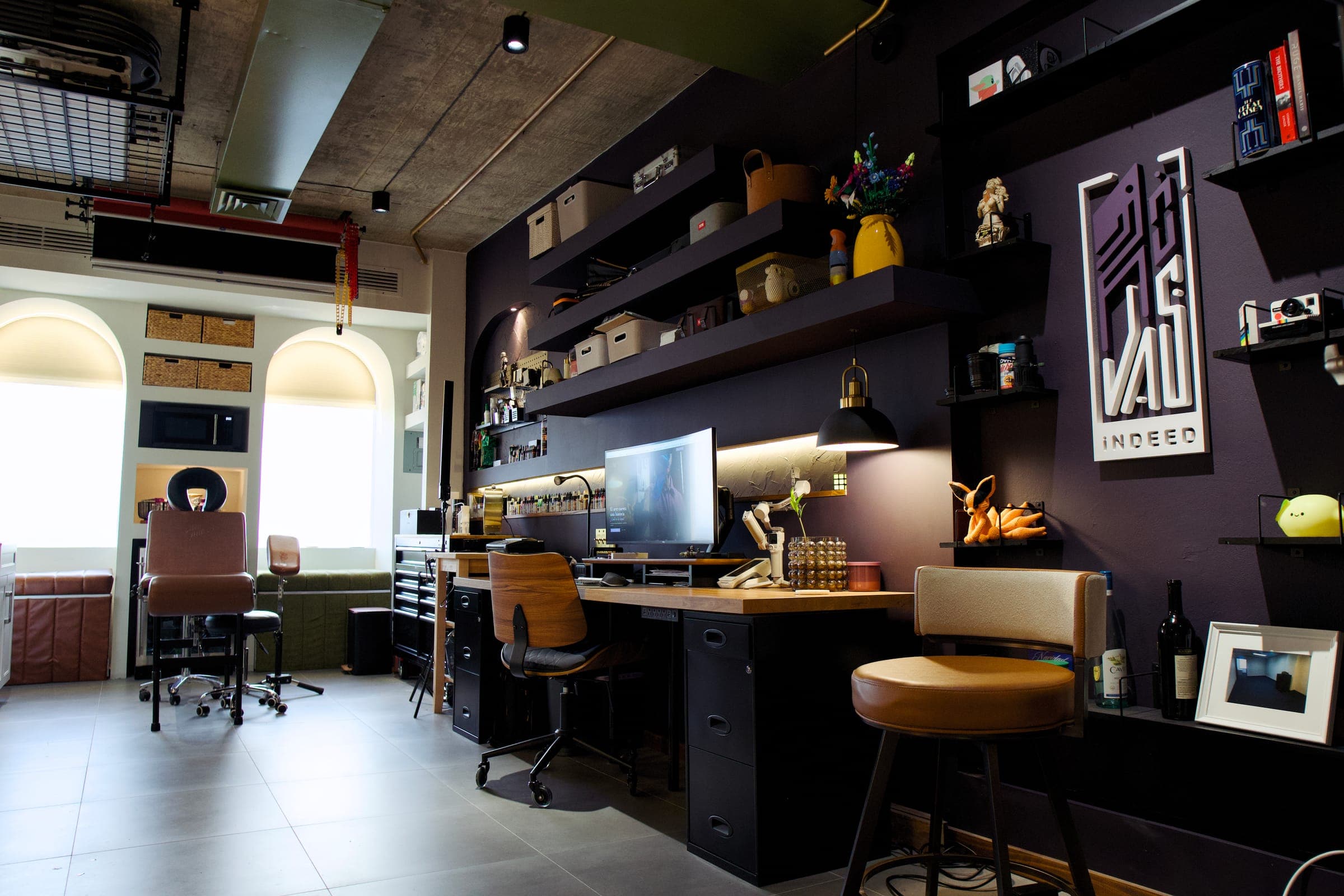 Interior of Rivas Indeed private tattoo studio in San Juan, Puerto Rico